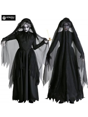 Vestito Carnevale Halloween Strega Vampiro Fantasma Cosplay Costume STREGA03